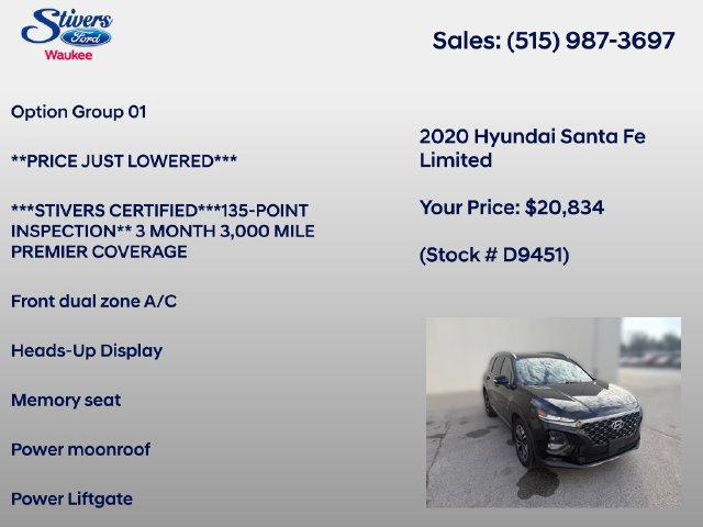 Used 2020 Hyundai Santa Fe Limited AWD/4WD image 8