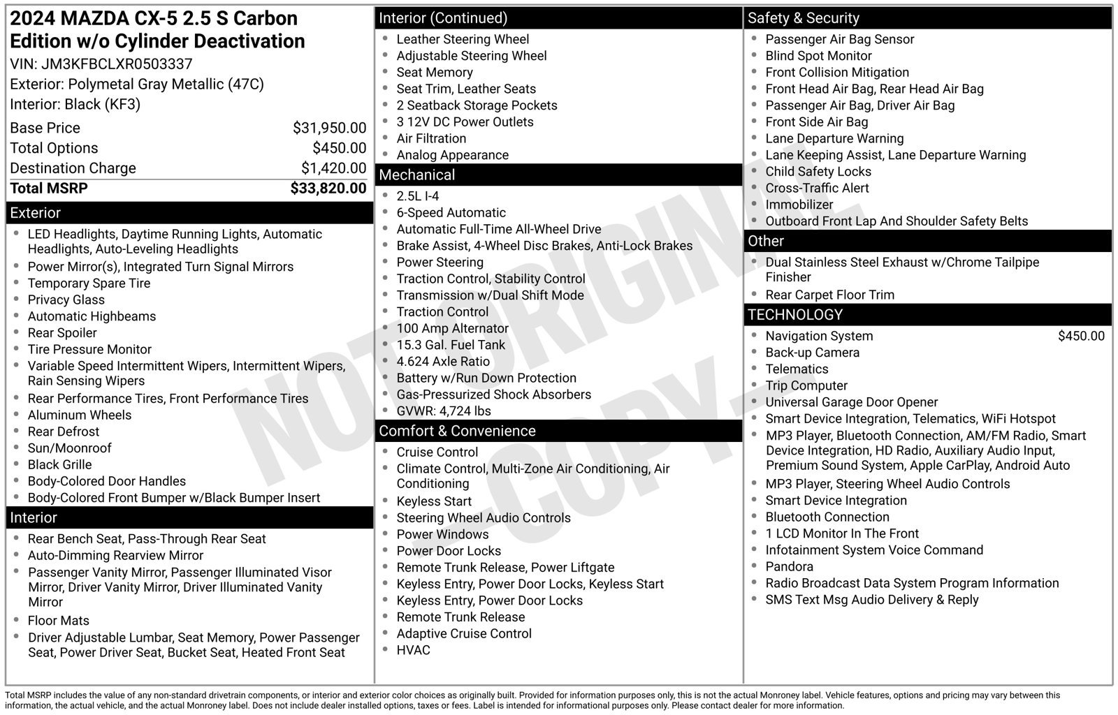 Certified 2024 MAZDA CX-5 Carbon Edition AWD/4WD image 36