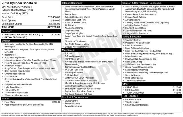 Used 2023 Hyundai Sonata SE w/ Preferred Accessory Package image 10