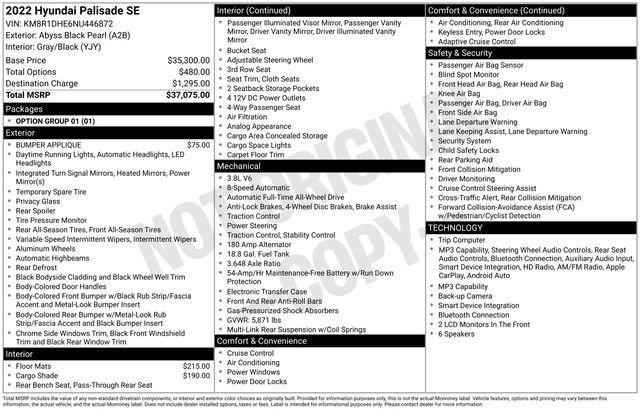 Used 2022 Hyundai Palisade SE AWD/4WD image 36