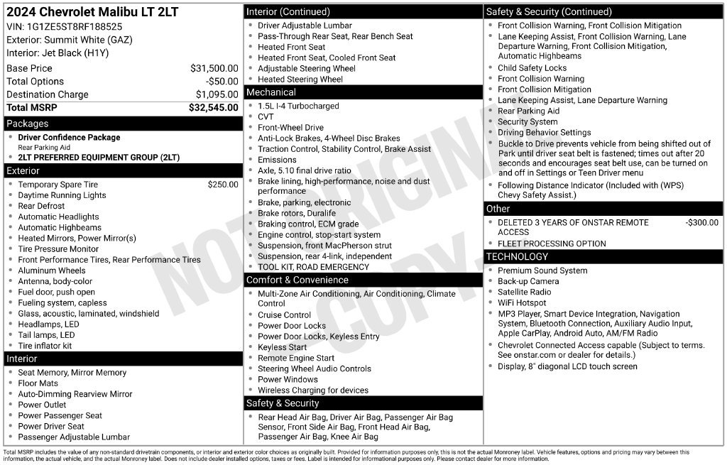 Used 2024 Chevrolet Malibu LT FWD image 18