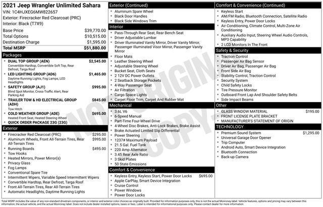 Used 2021 Jeep Wrangler Unlimited Sahara w/ Dual Top Group image 31