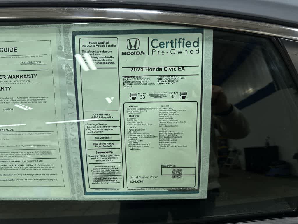 Certified 2024 Honda Civic EX image 13