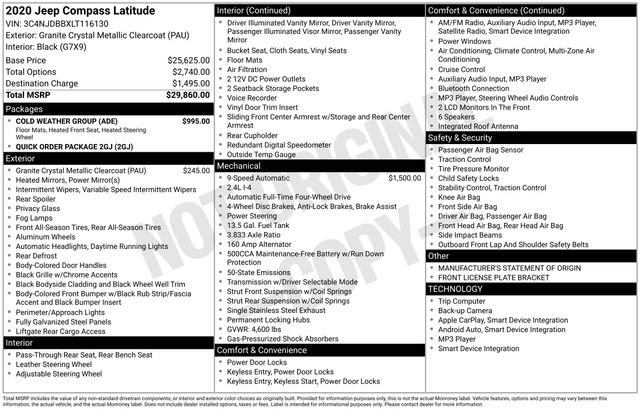 Used 2020 Jeep Compass Latitude w/ Cold Weather Group image 6