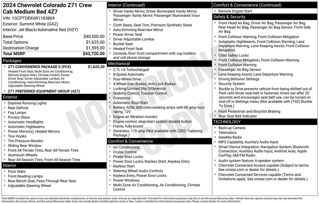 Used 2024 Chevrolet Colorado Z71 w/ Z71 Convenience Package 2 AWD/4WD image 4