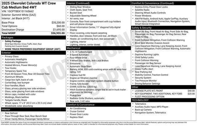 New 2025 Chevrolet Colorado W/T AWD/4WD image 3