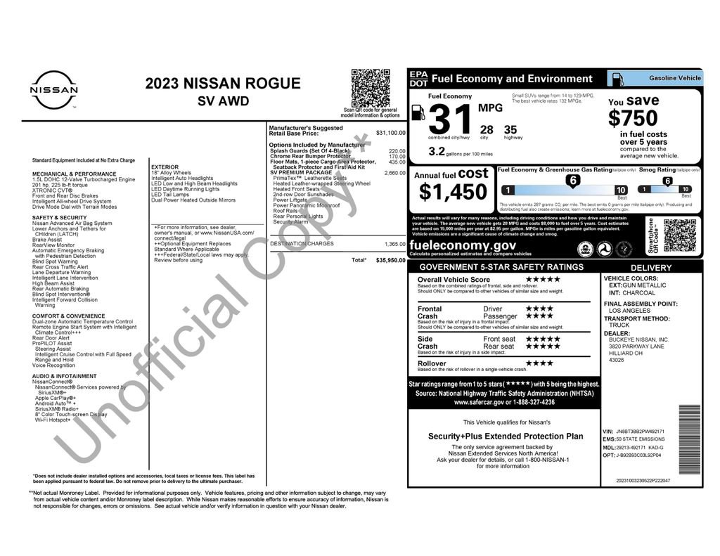 Used 2023 Nissan Rogue SV w/ SV Premium B Package image 3