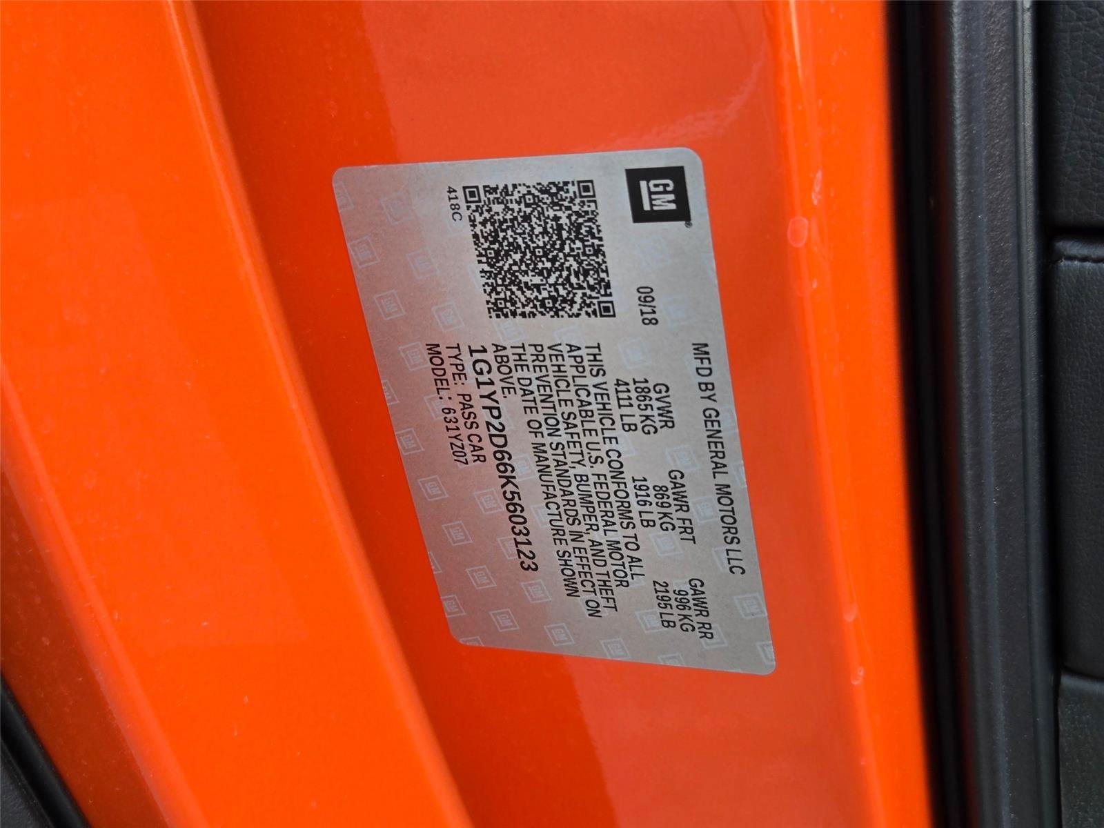Used 2019 Chevrolet Corvette Z06 w/ Battery Protection Package RWD image 37