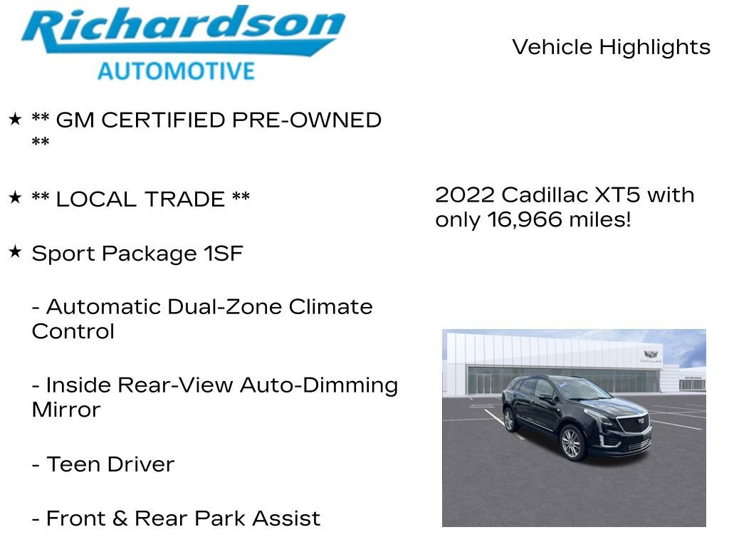 Certified 2022 Cadillac XT5 Sportv image 12