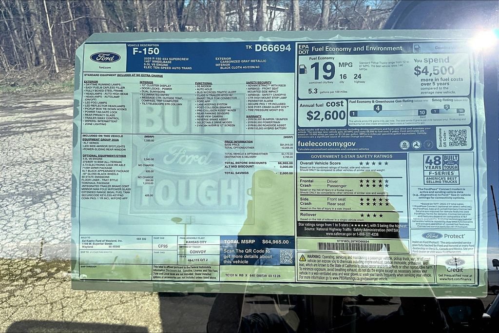 New 2026 Ford F150 XLT w/ Equipment Group 302A MID AWD/4WD image 13