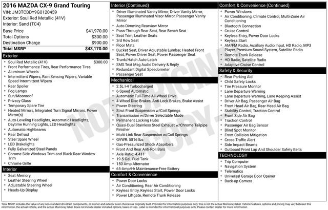 Used 2016 MAZDA CX-9 Grand Touring image 20