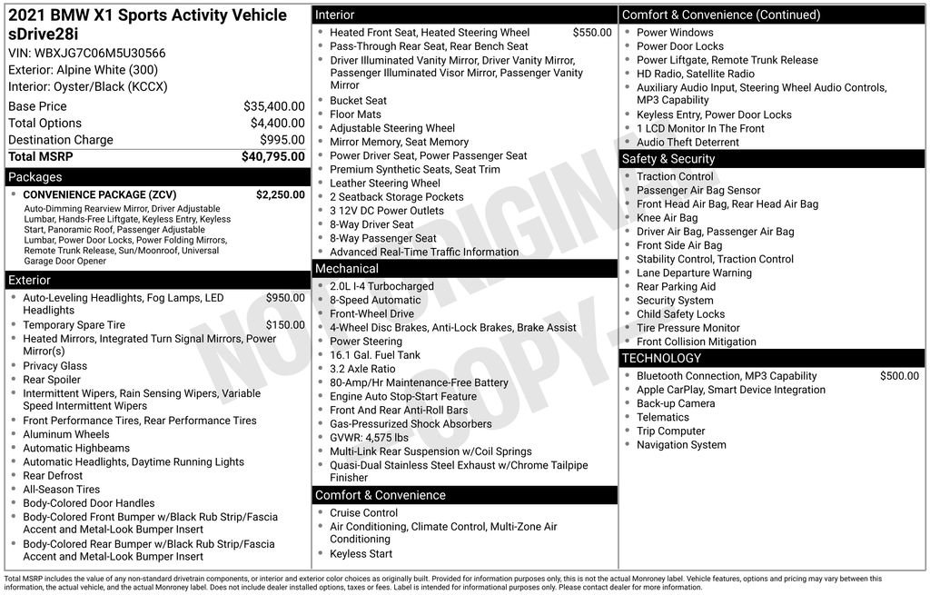 Used 2021 BMW X1 sDrive28i w/ Convenience Package FWD image 4