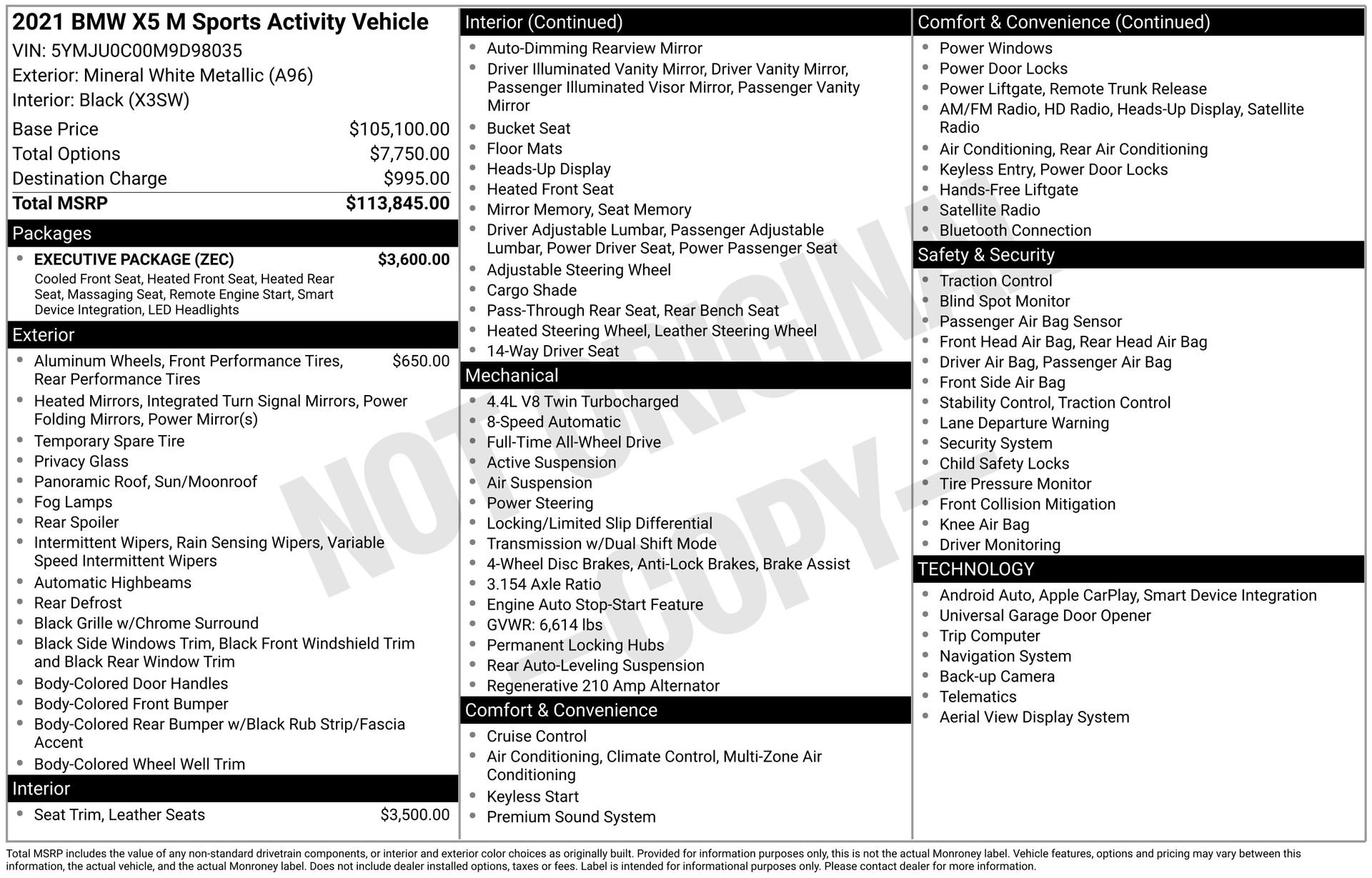 Used 2021 BMW X5 M w/ Executive Package image 46