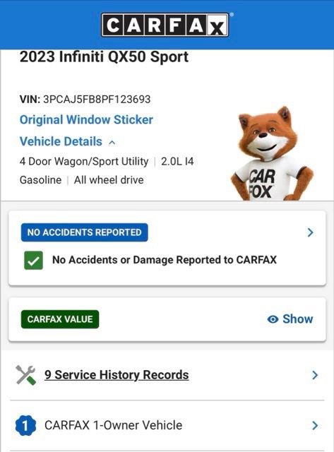 Used 2023 INFINITI QX50 Sport AWD/4WD image 4
