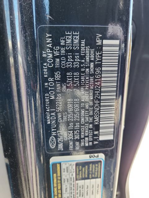 Used 2017 Hyundai Santa Fe Limited w/ Cargo Package AWD/4WD image 17