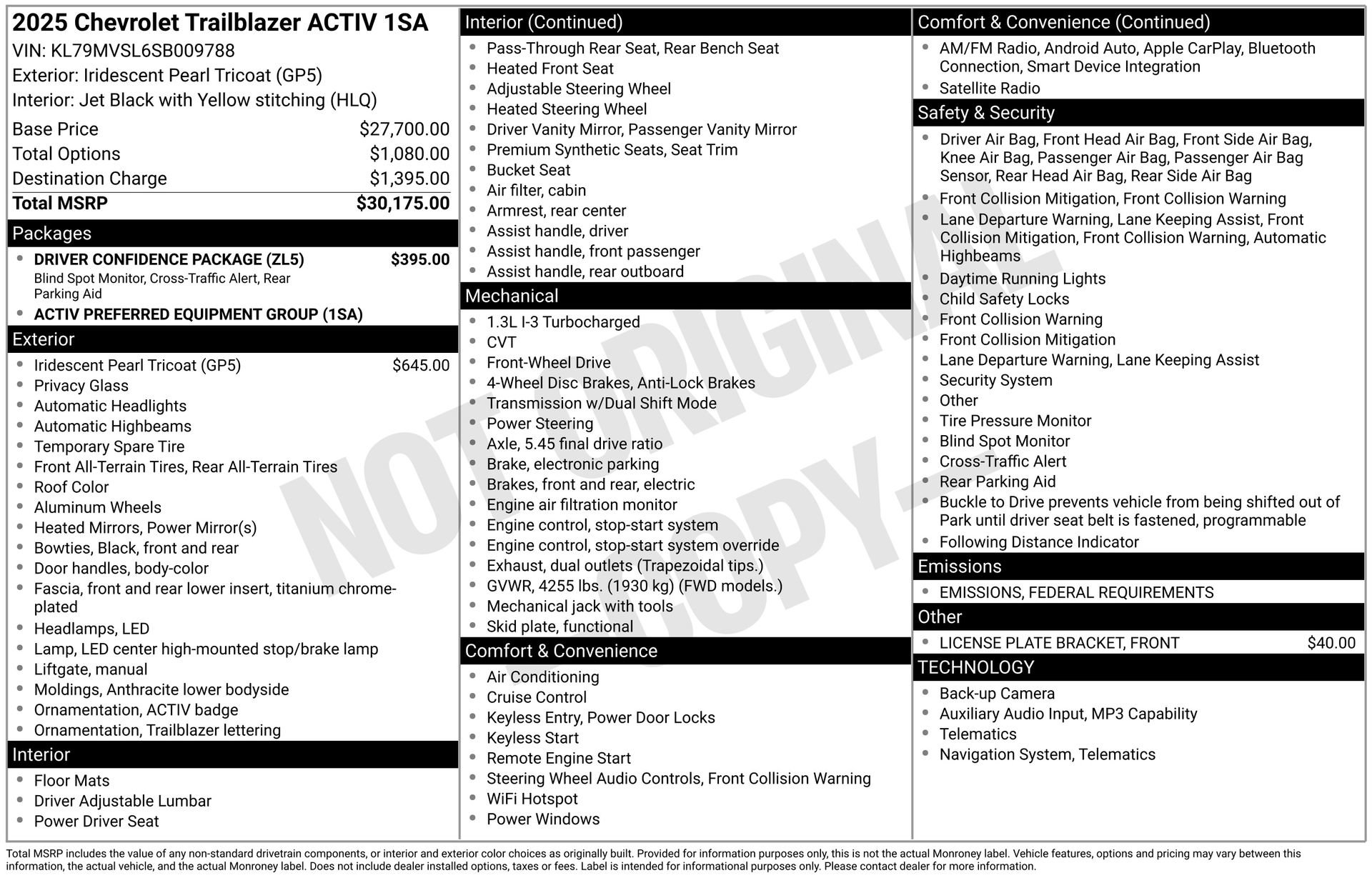New 2025 Chevrolet TrailBlazer ACTIV w/ Driver Confidence Package image 3