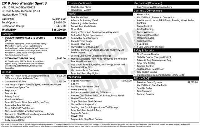 Used 2019 Jeep Wrangler Sport image 15