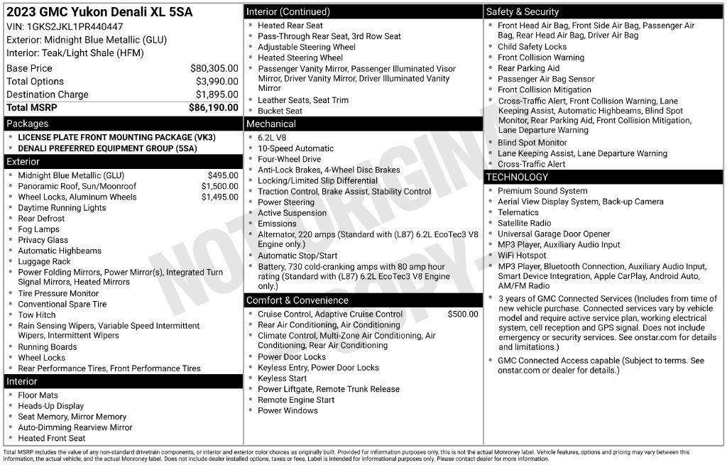 Certified 2023 GMC Yukon XL Denali AWD/4WD image 40