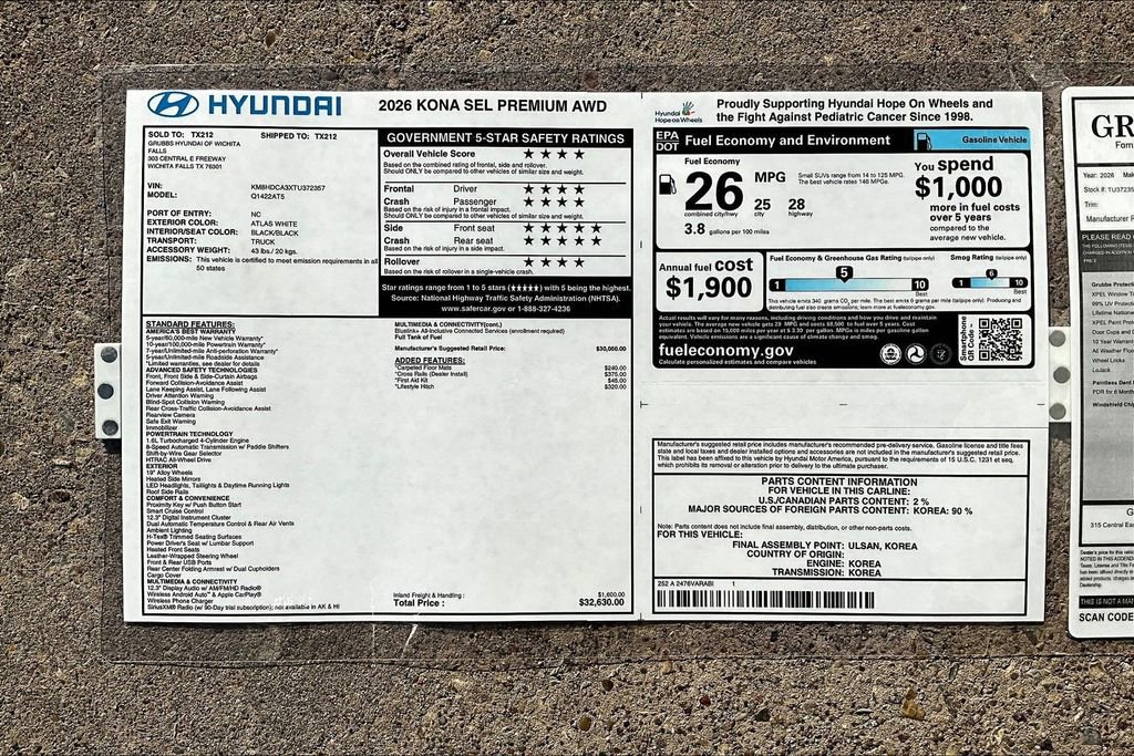 New 2026 Hyundai Kona SEL Premium AWD/4WD image 33