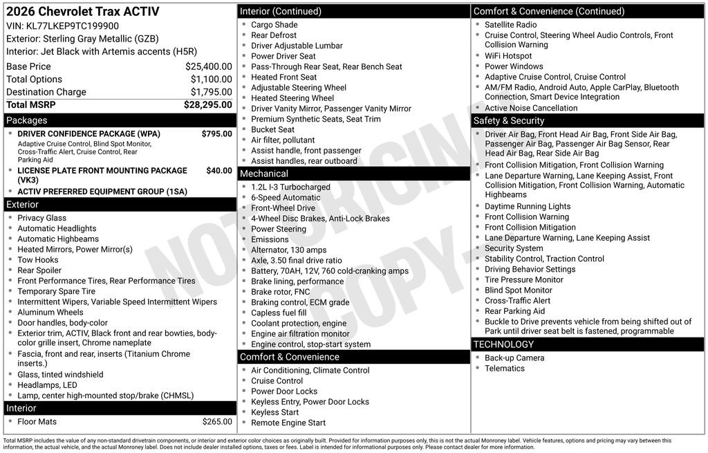 New 2026 Chevrolet Trax ACTIV w/ Driver Confidence Package FWD image 36
