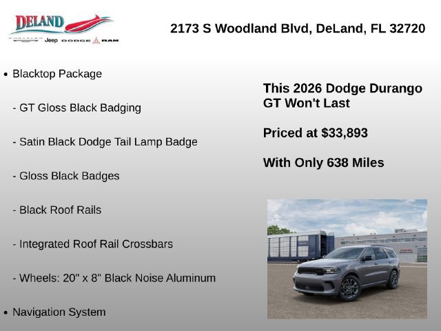 New 2026 Dodge Durango GT w/ Blacktop Package AWD/4WD image 7