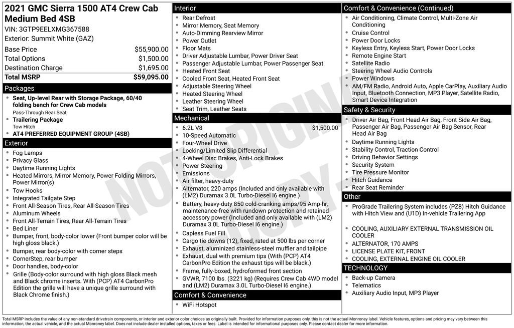 Used 2021 GMC Sierra 1500 AT4 AWD/4WD image 9