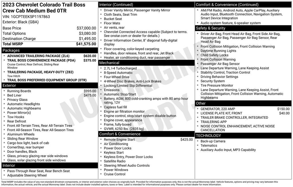 Used 2023 Chevrolet Colorado Trail Boss w/ Advanced Trailering Package AWD/4WD image 9