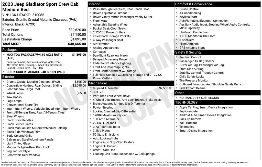 Used 2023 Jeep Gladiator Sport image 15