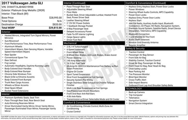 Used 2017 Volkswagen Jetta GLI FWD image 10