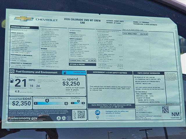 New 2026 Chevrolet Colorado W/T w/ WT Custom Package image 16