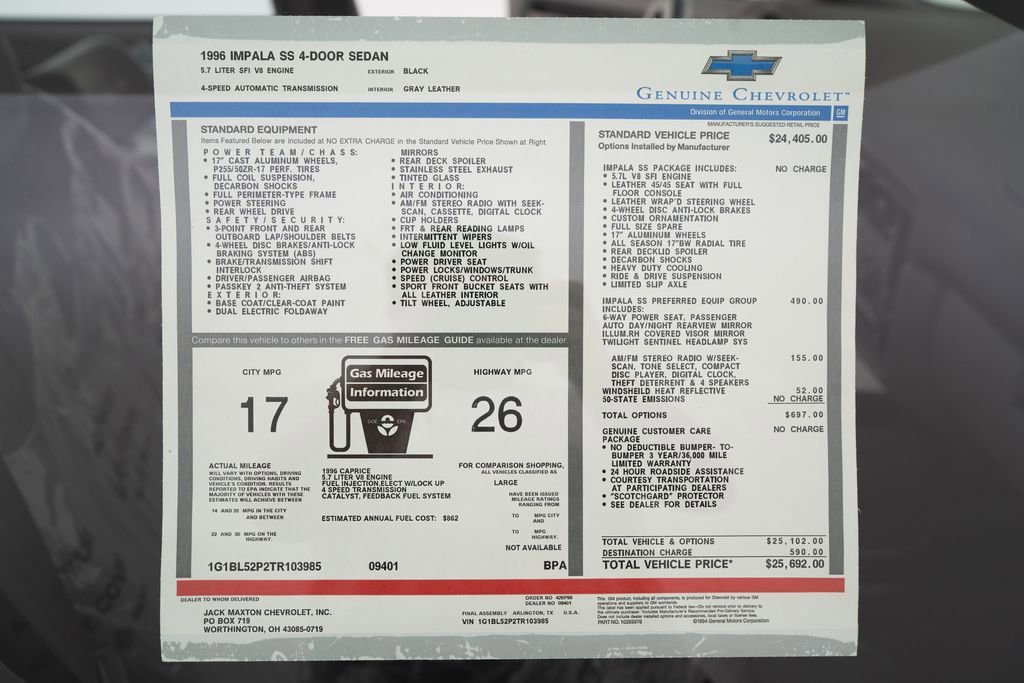 Used 1996 Chevrolet Impala SS image 38