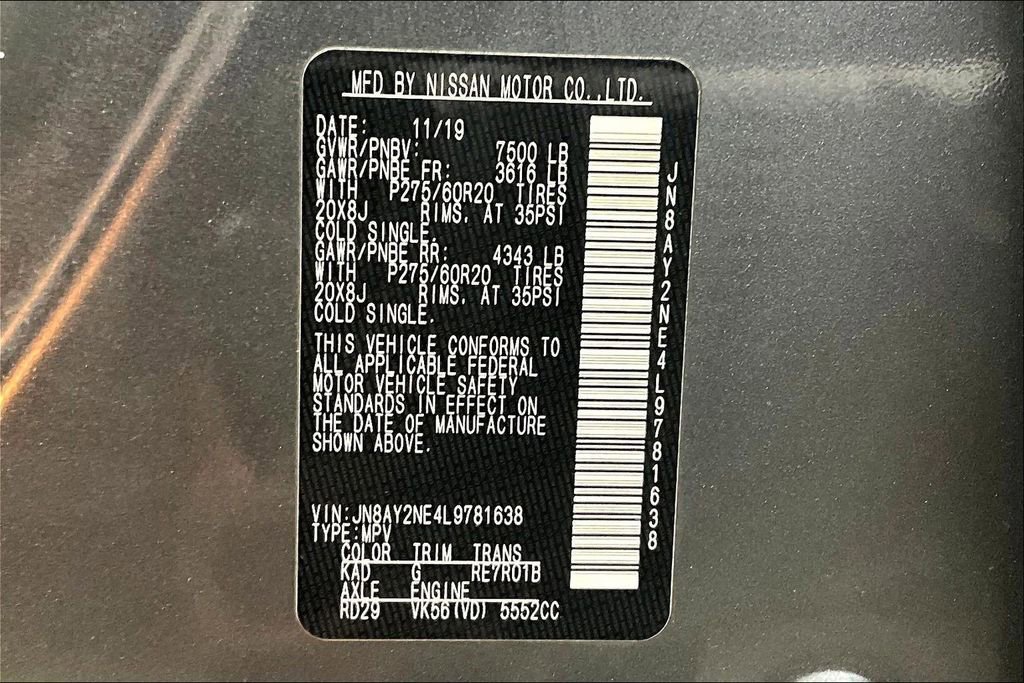 Used 2020 Nissan Armada Platinum w/ Captain's Chairs Package image 19