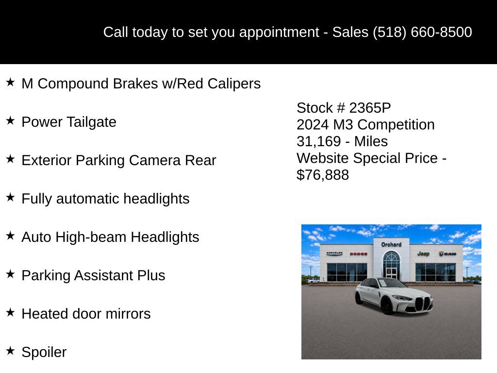 Used 2024 BMW M3 Competition w/ Executive Package RWD image 20