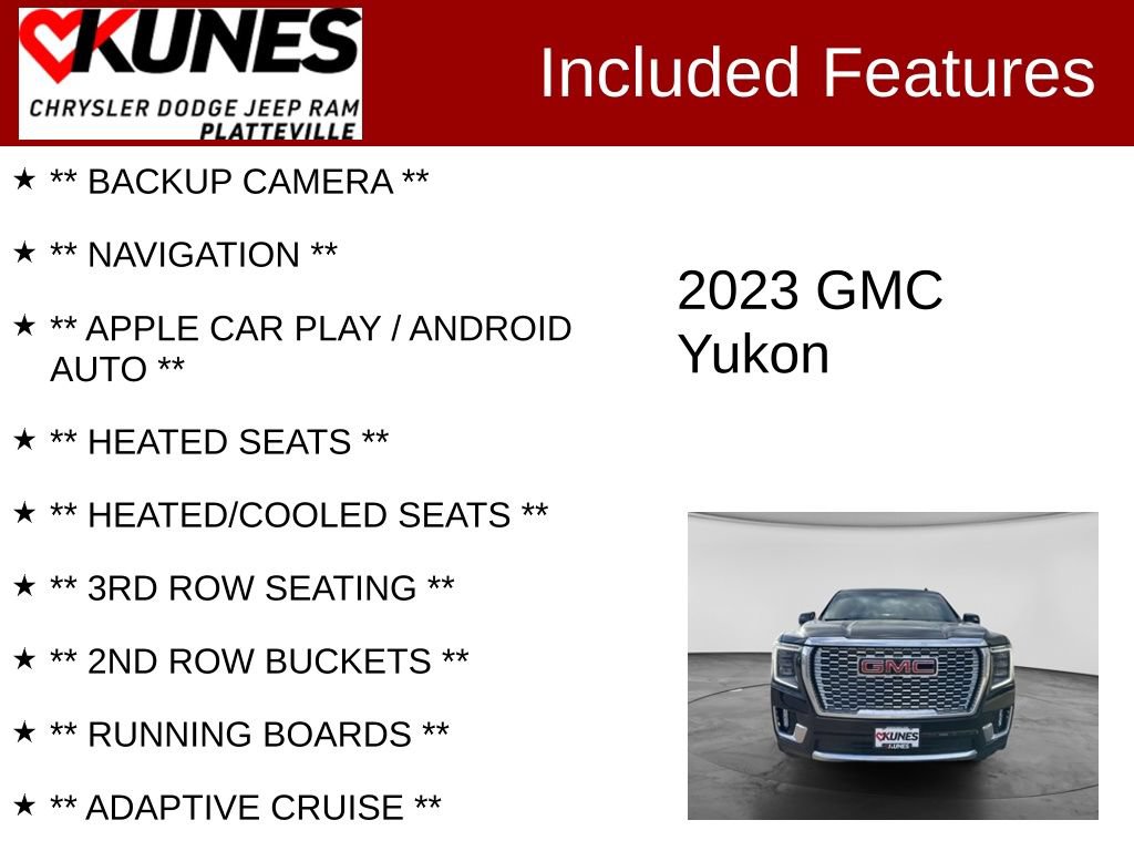 Used 2023 GMC Yukon Denali w/ LPO, Floor Liner Package AWD/4WD image 2