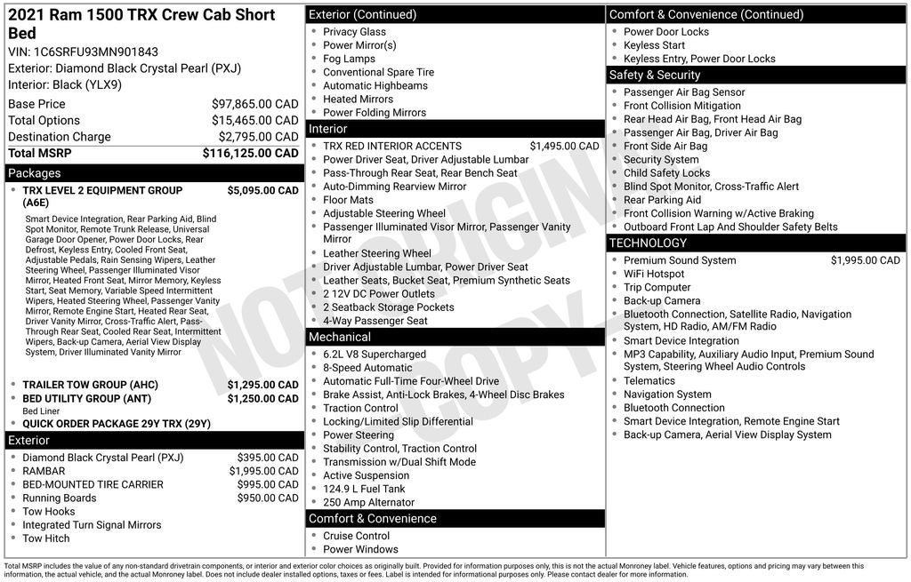 Used 2021 RAM 1500 TRX w/ TRX Level 2 Equipment Group AWD/4WD image 37