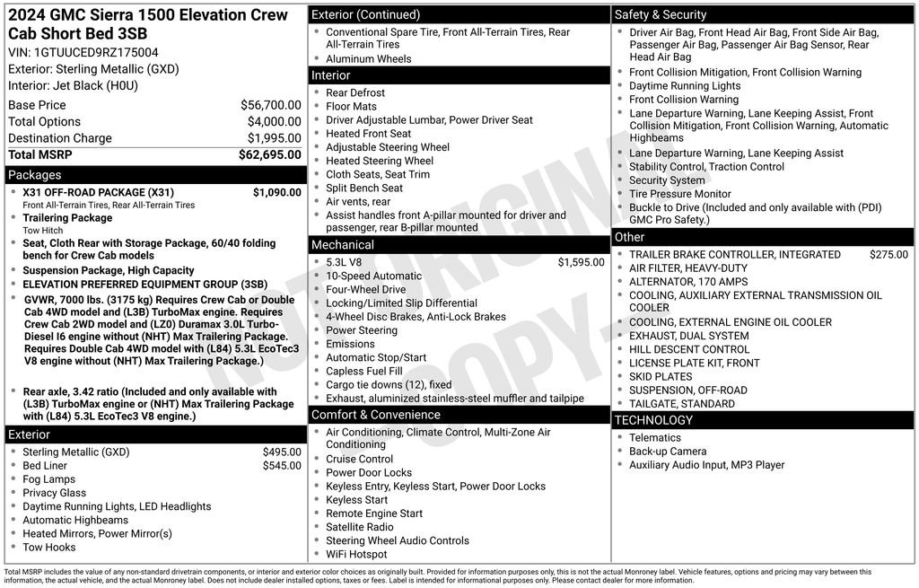 Certified 2024 GMC Sierra 1500 Elevation w/ X31 Off-Road Package image 36