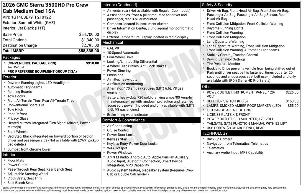 New 2026 GMC Sierra 3500 Pro w/ Convenience Package AWD/4WD image 4