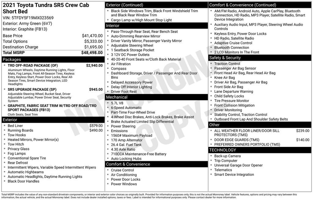 Used 2021 Toyota Tundra SR5 w/ TRD Off-Road Package image 4