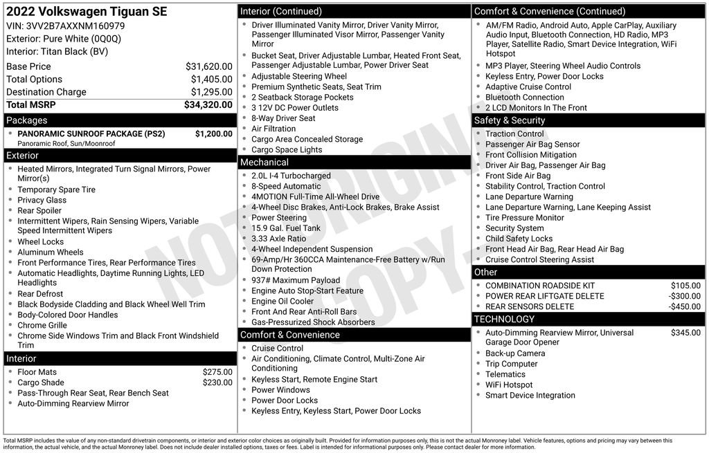 Used 2022 Volkswagen Tiguan SE w/ Panoramic Sunroof Package image 2