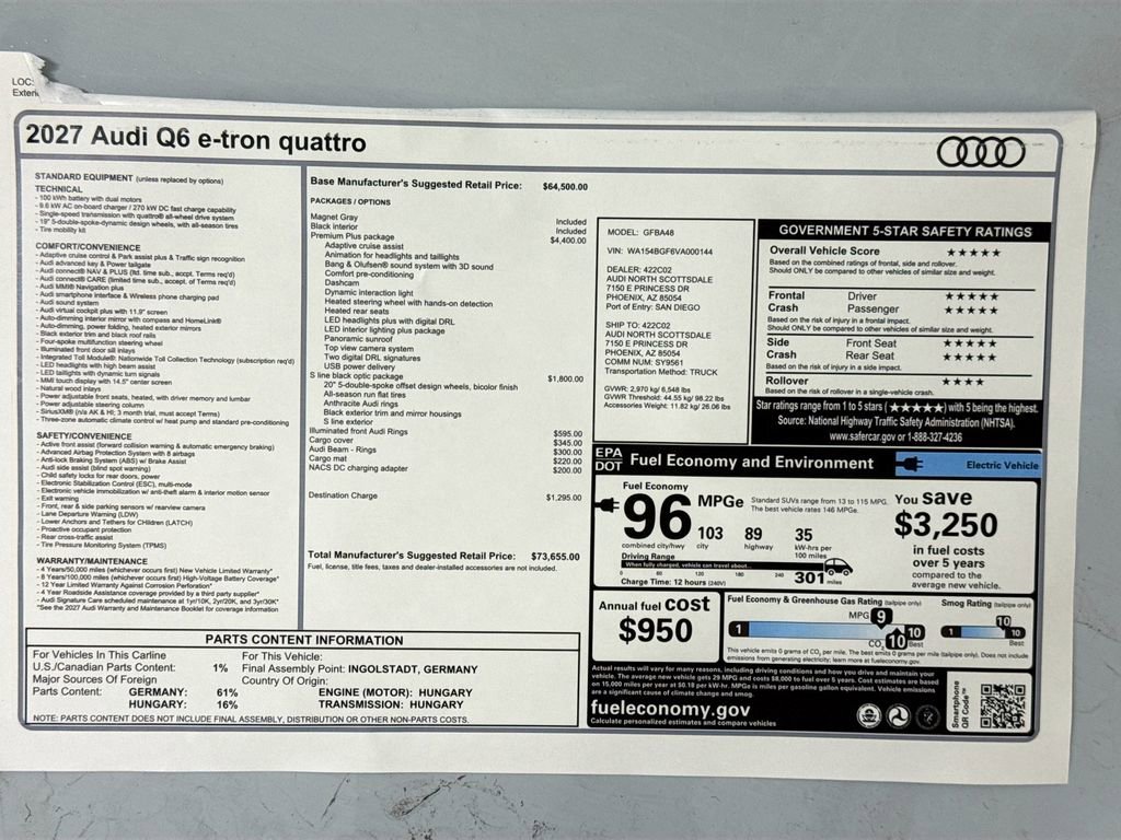 New 2027 Audi Q6 e-tron Premium Plus AWD/4WD image 9