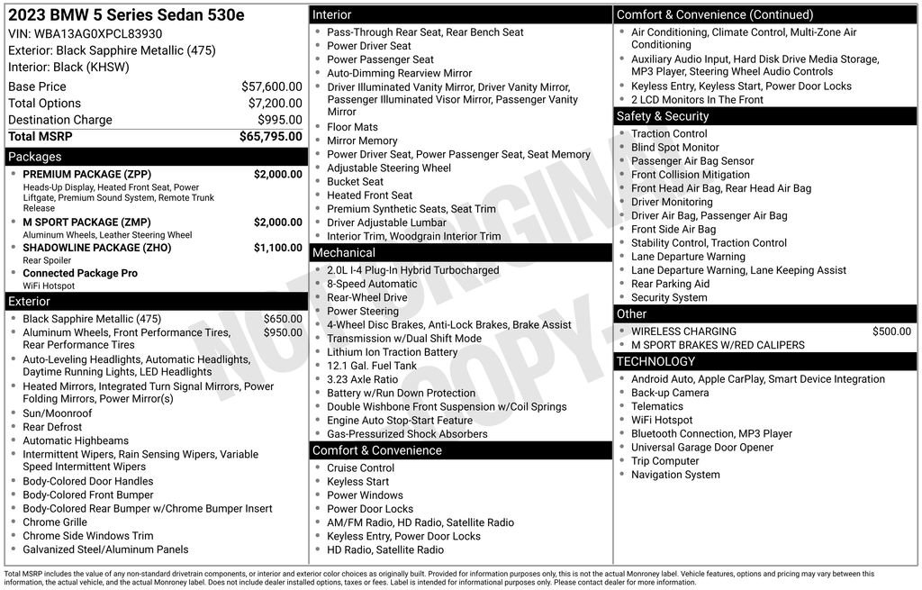 Used 2023 BMW 530e w/ M Sport Package image 6