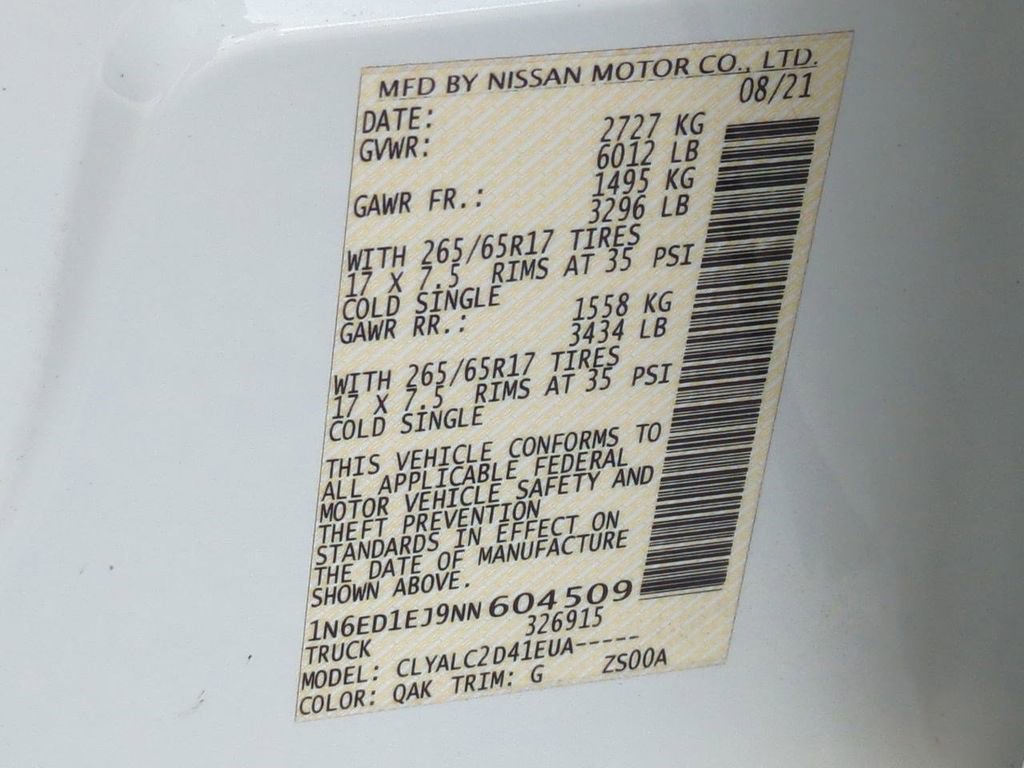 Certified 2022 Nissan Frontier SV image 31