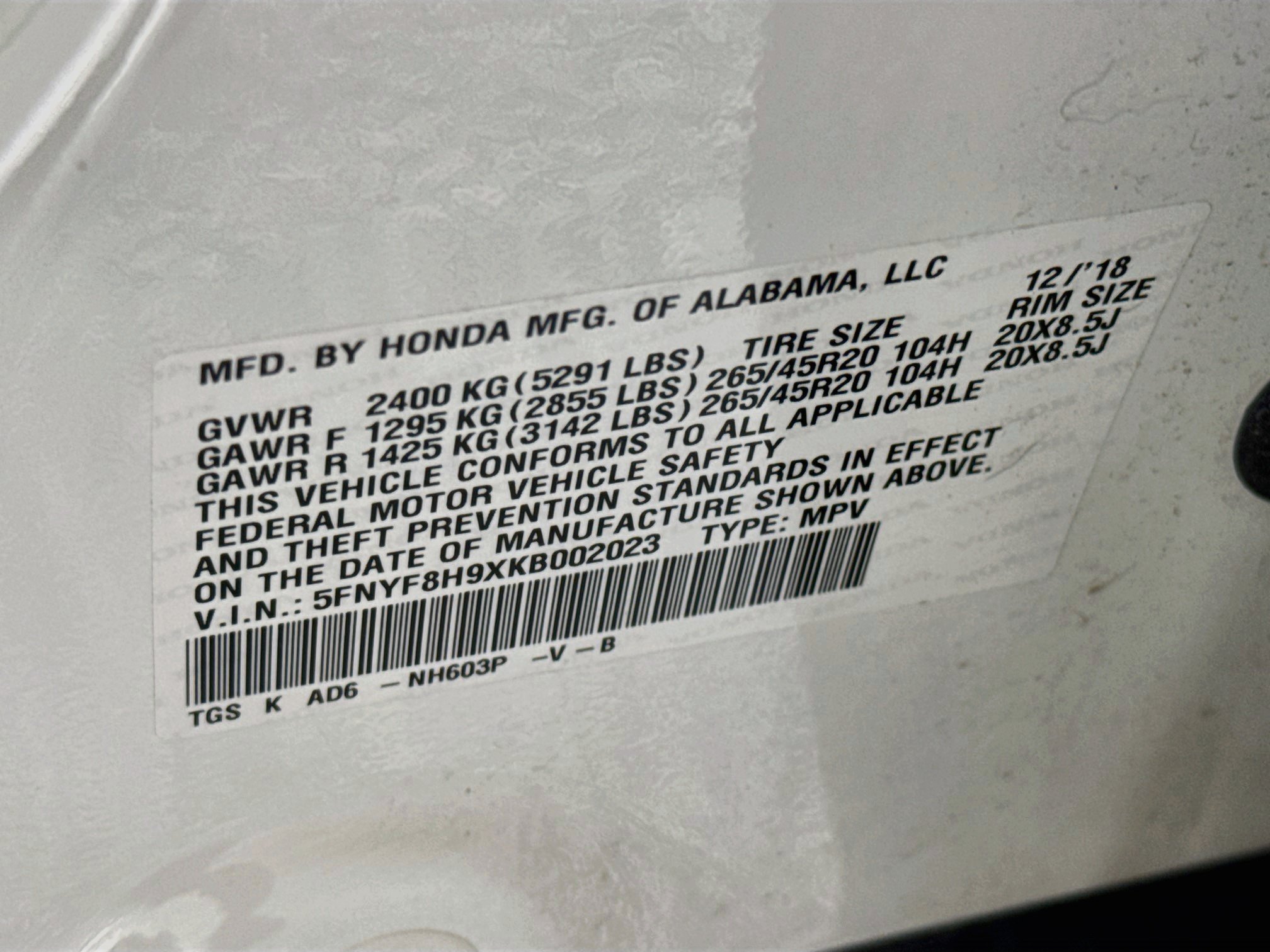 Certified 2019 Honda Passport Touring image 33