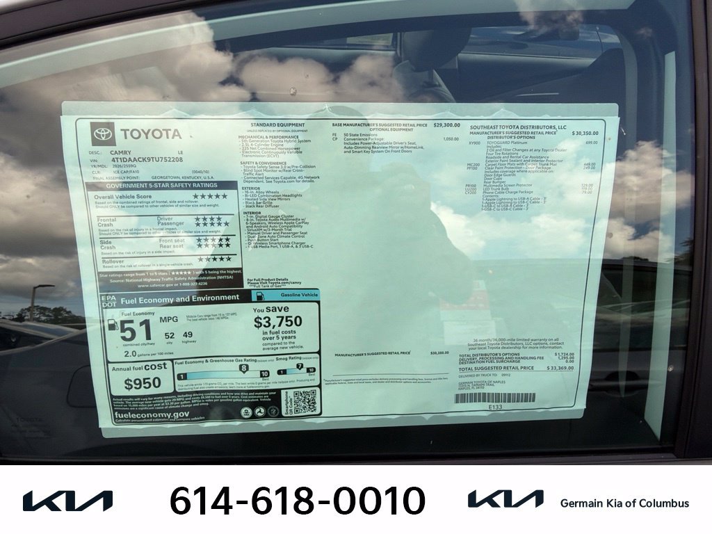 Used 2026 Toyota Camry LE w/ Convenience Package FWD image 14