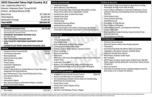 Used 2023 Chevrolet Tahoe High Country w/ Premium Package AWD/4WD image 15