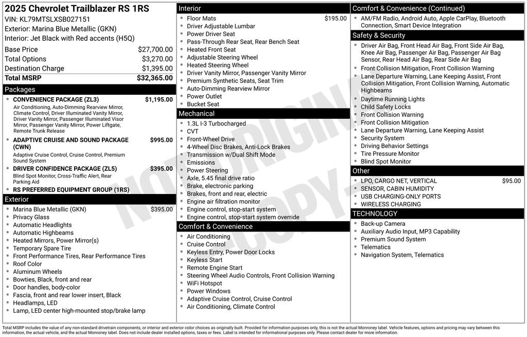 Used 2025 Chevrolet TrailBlazer RS w/ Convenience Package FWD image 62