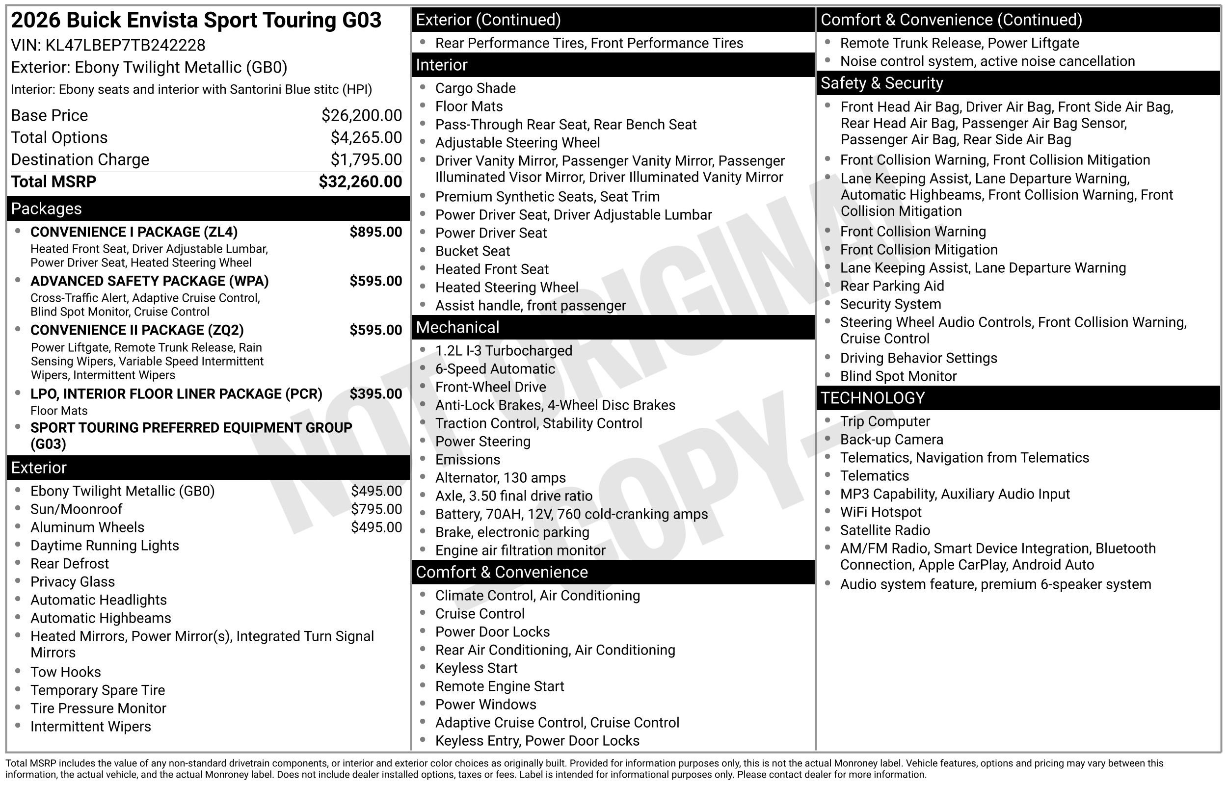 New 2026 Buick Envista Sport Touring w/ Convenience I Package FWD image 43