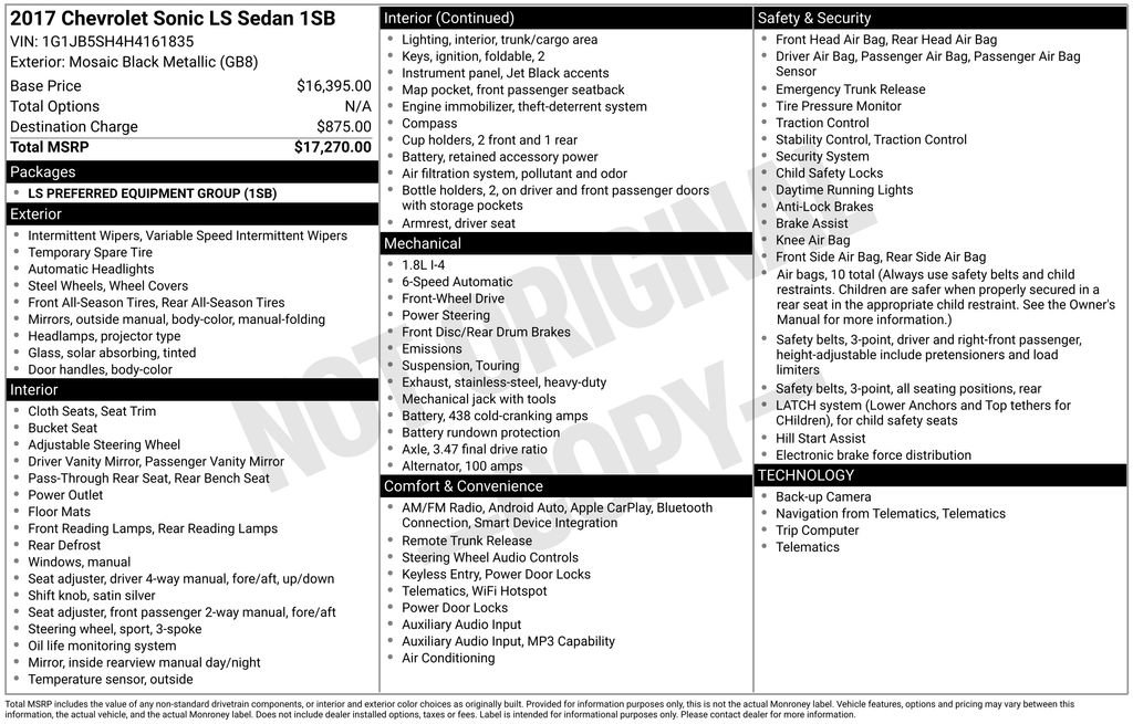Used 2017 Chevrolet Sonic LS FWD image 33