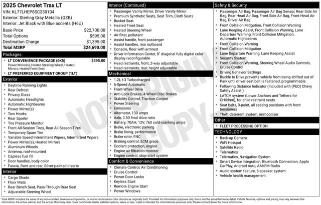 Used 2025 Chevrolet Trax LT w/ LT Convenience Package FWD image 23
