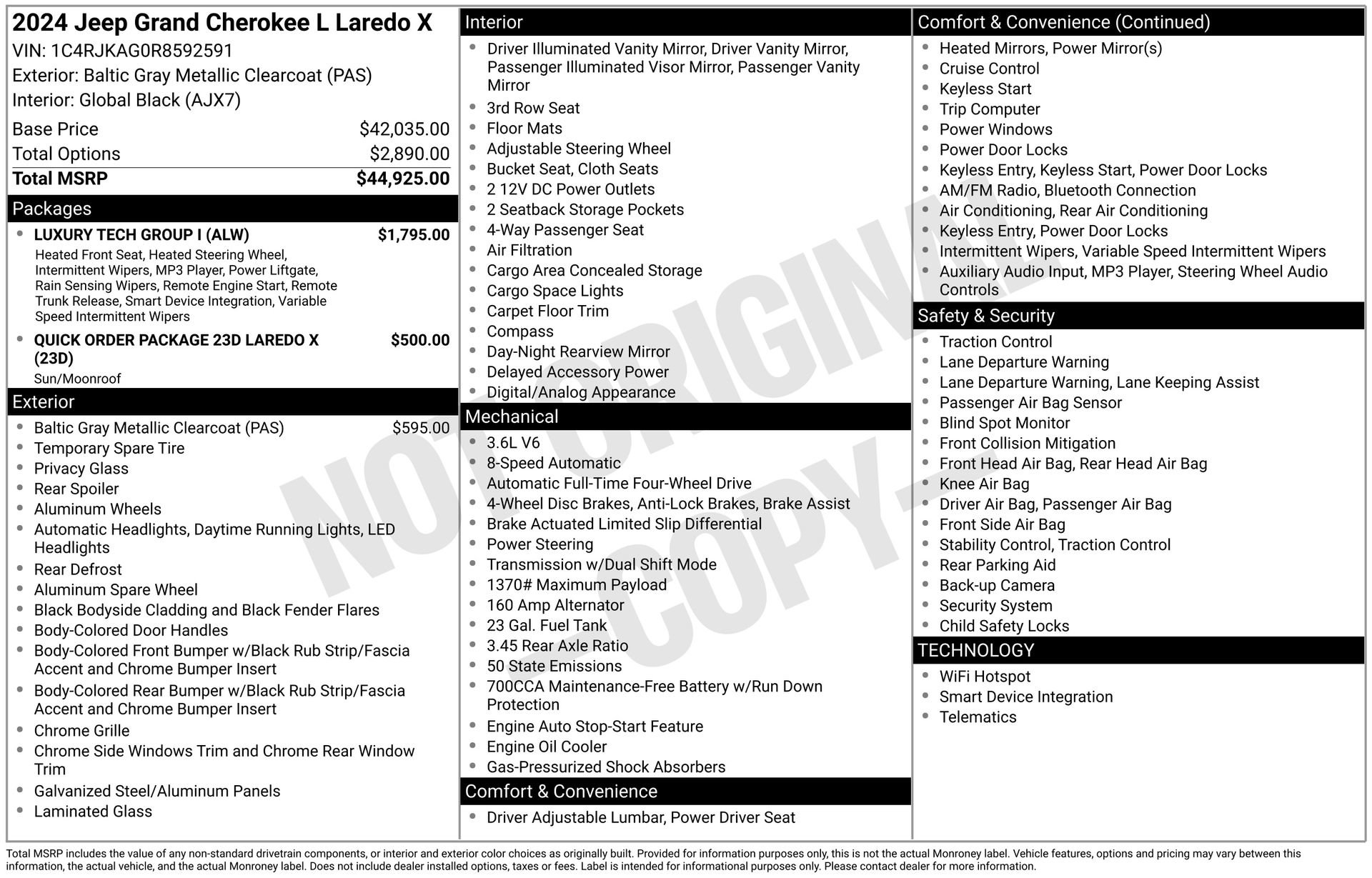 Used 2024 Jeep Grand Cherokee L Laredo w/ Luxury Tech Group I image 4